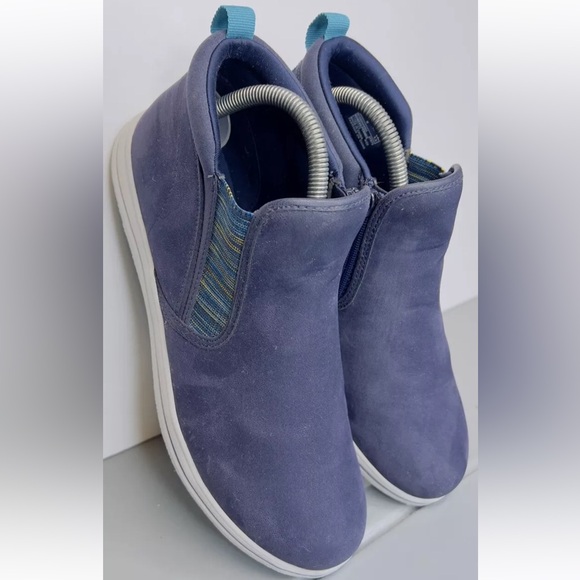 Clarks Cloudsteppers Casual Booties Breeze Clover Navy Nubuck Leather Sz 9M - Picture 12 of 14